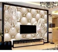 XLMING Simplicité Relief Géométrie Fleurs Art 3D Papier Peint Luxe Décoration Manger Adulte Intérieure Salon Canapé Chambre Fond TV Mur-250cm×170cm