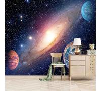 XLMING Simplicité RêVe Ciel éToilé Dessin Animé Univers PlanèTe 3D Papier Peint Premium Texturé Soie Bureau Salle à Manger Salon Chambre Coucher Canapé TV Mur-150cm×105cm