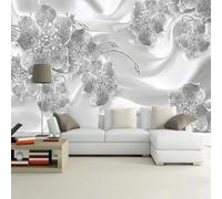 XLMING Simplicity Luxury Art Jewellery Flower Silk 3D Papier Peint Texture Soyeuse Intissé Salle à Manger Bureau D'étude Canapé Chambre Salon TV Mur-150cm×105cm