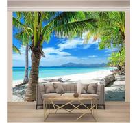 XLMING Sky Mountains Sea Beach Coconut Grove 3D Papier Peint Luxe Décoration Manger Adulte Intérieure Salon Canapé Chambre Fond TV Mur-300cm×210cm