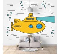 XLMING Sous Marin Minimaliste Dessiné À La Main Dans Un Style Cartoon 3D Papier Peint Texture Soyeuse Intissé Salle à Manger Bureau D'étude Canapé Chambre Salon TV Mur-250cm×170cm