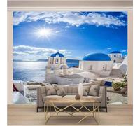 XLMING Stéréo Bleu Ciel Architecture Mer 3D Papier Peint Luxe Décoration Manger Adulte Intérieure Salon Canapé Chambre Fond TV Mur-430cm×300cm