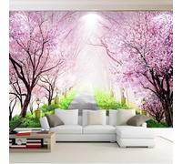 XLMING Stéréo Fleur Rose Chemin D'Arbre Papier Peint 3D Soie Texturée Haut De Gamme Salon Canapé Chambre À Coucher Salle Manger Murale-200cm×140cm