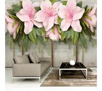 XLMING Stéréo Relief Chaud Fleur Rose Papier Peint 3D Soie De Luxe Intissé Bureau Salle à Manger Canapé Chambre Salon TV Mural Décoratif-400cm×280cm