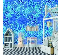 XLMING Stéréo Simple Blue Pebbles Art 3D Papier Peint Luxe Décoration Manger Adulte Intérieure Salon Canapé Chambre Fond TV Mur-400cm×280cm