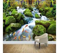 XLMING Stéréoscopique Arbres Rivières Petits Poissons Créativité 3D Papier Peint Luxe Décoration Manger Adulte Intérieure Salon Canapé Chambre Fond TV Mur-250cm×170cm