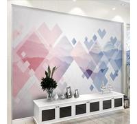XLMING Stéréoscopique Chaud Beau Abstrait Rose Géométrique Papier Peint 3D Soie De Luxe Intissé Bureau Salle à Manger Canapé Chambre Salon TV Mural Décoratif-430cm×300cm