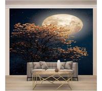 XLMING Stéréoscopique Starry Sky Moon Tree Art 3D Papier Peint Luxe Décoration Manger Adulte Intérieure Salon Canapé Chambre Fond TV Mur-430cm×300cm