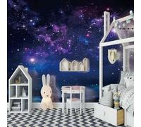 XLMING Stéréoscopique Violet Bleu Étoiles Voie Lactée 3D Papier Peint Luxe Décoration Manger Adulte Intérieure Salon Canapé Chambre Fond TV Mur-200cm×140cm