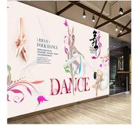 XLMING Studio De Ballet Studio De Danse Fitness Belle Femme Affiche 3D Papier Peint Texture Soyeuse Intissé Salle à Manger Bureau D'étude Canapé Chambre Salon TV Mur-350cm×256cm