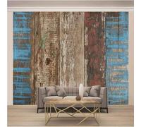XLMING Tableau D'Art Minimaliste En Bois Bleu Shabby 3D Papier Peint Luxe Décoration Manger Adulte Intérieure Salon Canapé Chambre Fond TV Mur-200cm×140cm