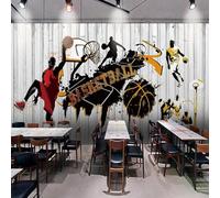 XLMING Tableaux Blancs Vintage Art Basketball Sports 3D Papier Peint Texture Soyeuse Intissé Salle à Manger Bureau D'étude Canapé Chambre Salon TV Mur-300cm×210cm