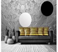 XLMING Texture Métallique Circulaire Géométrique Créative En Noir Et Blanc 3D Papier Peint Luxe Décoration Manger Adulte Intérieure Salon Canapé Chambre Fond TV Mur-300cm×210cm