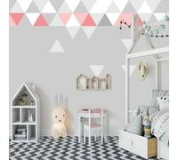 XLMING Triangle Géométrique Gris Rose Minimaliste 3D Papier Peint Luxe Décoration Manger Adulte Intérieure Salon Canapé Chambre Fond TV Mur-300cm×210cm