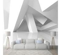 XLMING Tridimensionnel Blanc Géométrique Architecture Art 3D Papier Peint Luxe Décoration Manger Adulte Intérieure Salon Canapé Chambre Fond TV Mur-150cm×105cm