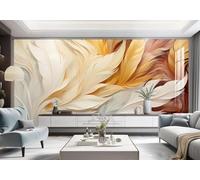 XLMING Tridimensionnel Créatif Coloré Plume Art Papier Peint 3D Soie De Luxe Intissé Bureau Salle à Manger Canapé Chambre Salon TV Mural Décoratif-300cm×210cm