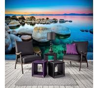 XLMING Tridimensionnel Élégant Crépuscule Océan Paysage 3D Papier Peint Texture Soyeuse Intissé Salle à Manger Bureau D'étude Canapé Chambre Salon TV Mur-430cm×300cm