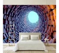 XLMING Tridimensionnel Géométrique Tunnel Espace Extension 3D Papier Peint Luxe Décoration Manger Adulte Intérieure Salon Canapé Chambre Fond TV Mur-350cm×256cm