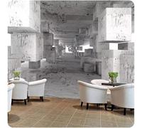 XLMING Tridimensionnel Gris Architecture Espace Extension Papier Peint 3D Soie De Luxe Intissé Bureau Salle à Manger Canapé Chambre Salon TV Mural Décoratif-200cm×140cm