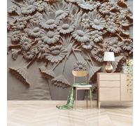 XLMING Tridimensionnel Relief Vase Floral Art 3D Papier Peint Texture Soyeuse Intissé Salle à Manger Bureau D'étude Canapé Chambre Salon TV Mur-430cm×300cm