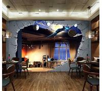 XLMING Tridimensionnel Science Fiction Cosmos Ciel Planète 3D Papier Peint Texture Soyeuse Intissé Salle à Manger Bureau D'étude Canapé Chambre Salon TV Mur-400cm×280cm