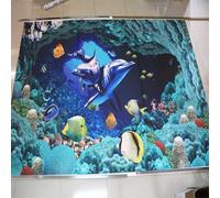 XLMING Un Monde Sous Marin Frais Et Magnifique Des Dauphins Et Du Corail 3D Papier Peint Premium Texturé Soie Bureau Salle à Manger Salon Chambre Coucher Canapé TV Mur-430cm×300cm
