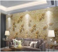 XLMING Œuvre D'Art Créative En Trois Dimensions Représentant Des Oiseaux Dorés En Vol 3D Papier Peint Premium Texturé Soie Bureau Salle à Manger Salon Chambre Coucher Canapé TV Mur-300cm×210cm