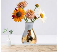 XLMING Vase À Feuille D'Or Fleurs Sauvages Colorées Fleurs Éclatantes Art 3D Papier Peint Texture Soyeuse Intissé Salle à Manger Bureau Canapé Chambre Salon TV Mur-400cm×280cm