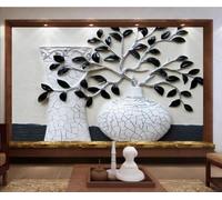 XLMING Vase À Feuilles Gaufrées En Relief De L'Art Tridimensionnel 3D Papier Peint Luxe Décoration Manger Adulte Intérieure Salon Canapé Chambre Fond TV Mur-250cm×170cm