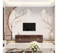 XLMING Vase Géométrique Créatif Fleurs Papillon 3D Papier Peint Premium Texturé Soie Bureau Salle à Manger Salon Chambre Coucher Canapé TV Mur-400cm×280cm