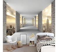 XLMING Ville Architecture Couloir Espace Extension 3D Papier Peint Luxe Décoration Manger Adulte Intérieure Salon Canapé Chambre Fond TV Mur-400cm×280cm