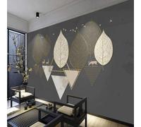 XLMING Vintage Golden Embossed Line Leaves Elk 3D Papier Peint Texture Soyeuse Intissé Salle à Manger Bureau D'étude Canapé Chambre Salon TV Mur-150cm×105cm