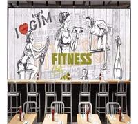 XLMING Vintage Hand Painted Art Wooden Fitness Sports Papier Peint 3D Soie Texturée Haut De Gamme Salon Canapé Chambre À Coucher Salle Manger Murale-400cm×280cm