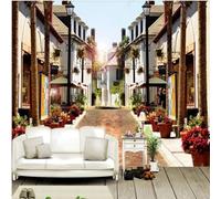 XLMING Vintage Nostalgie Architecture Des Villes Rues Paysages De Rues 3D Papier Peint Premium Texturé Soie Bureau Salle à Manger Salon Chambre Coucher Canapé TV Mur-250cm×170cm