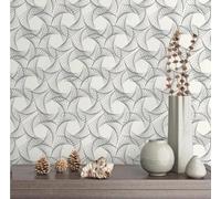 XLMING Vintage Warm Geometric Simple Art Line 3D Papier Peint Texture Soyeuse Intissé Salle à Manger Bureau D'étude Canapé Chambre Salon TV Mur-300cm×210cm