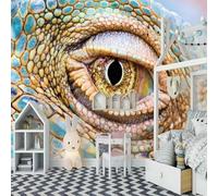 XLMING Yeux Cubiques Minimalistes D'Animaux Bleus 3D Papier Peint Luxe Décoration Manger Adulte Intérieure Salon Canapé Chambre Fond TV Mur-200cm×140cm
