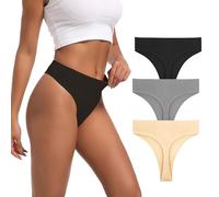 Xlndsoea String Taille Haute en Coton côtelé pour Femme - Lot de | Coton côtelé ultra-doux, coupe sans couture, entrejambe absorbant l'humidité, extensible pour les mouvements d'entraînement