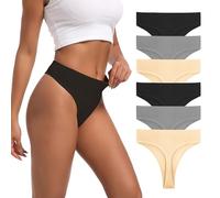 Xlndsoea String Taille Haute en Coton côtelé pour Femme - Lot de | Coton côtelé ultra-doux, coupe sans couture, entrejambe absorbant l'humidité, extensible pour les mouvements d'entraînement