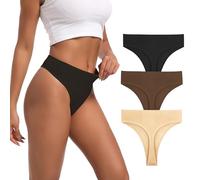 Xlndsoea String Taille Haute en Coton côtelé pour Femme - Lot de | Coton côtelé ultra-doux, coupe sans couture, entrejambe absorbant l'humidité, extensible pour les mouvements d'entraînement
