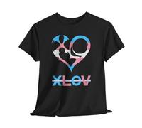 XLOV Pride T-shirt unisexe à manches courtes Arc-en-ciel T-shirt graphique LGBT Soutien de l'égalité Casual Streetwear Top Hommes/Femmes, Noir 1, XXL