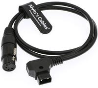 XLR 4 Pin Female to D-Tap on Coiled Power Cable for Practilite 602 DSLR Camcorder Sony F55 SXS Camera 1M