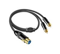 XLR à 2 RCA y Splitter Cable asymétrique XLR femelle à double RCA mâle câble d'interconnexion audio stéréo pour amplificateur mix microphone (0.5M/1.6FT
