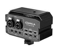 XLR Audio Mixer,Comica CVM-AX3 Audio Mixer Adapter Preamplifier Dual XLR/3.5mm/6.35mm Port Camera Mixer for Canon Nikon Sony Panasonic DSLR Camera Camcorder (Support Real-time Monitoring)