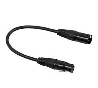 XLR Câble de Microphone Cordon Patch Stéréo Mâle À Femêlle pour Microphone 1ft, Noir