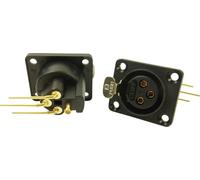 XLR embase femelle, contacts coudés Cliff CP30082 Nombre de pôles: 3 noir 1 pc(s)