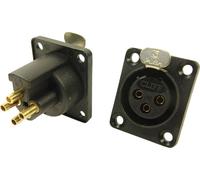 XLR embase femelle, contacts droits Cliff CP30080 Nombre de pôles: 3 noir