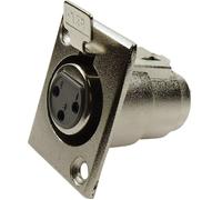 XLR embase femelle, contacts droits Cliff FC6100 Nombre de pôles: 3 argent