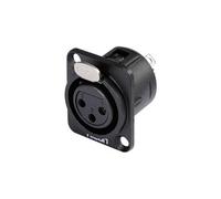 XLR embase femelle, contacts droits HI-X3DF-M Nombre de pôles: 3 noir