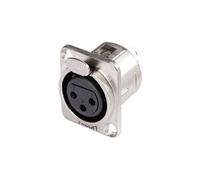 XLR embase femelle, contacts droits HI-X3DF Nombre de pôles (num): 3 argent, noir