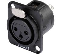XLR embase femelle, contacts droits Hicon HI-X3DF-M Nombre de pôles: 3 noir 1